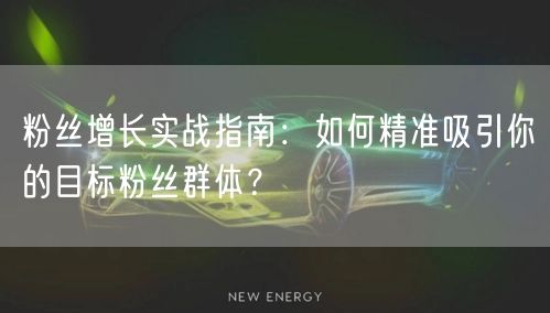 粉丝增长实战指南：如何精准吸引你的目标粉丝群体？