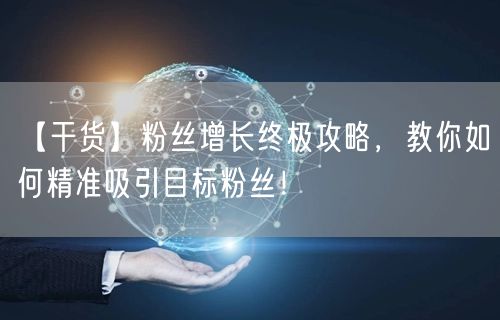【干货】粉丝增长终极攻略，教你如何精准吸引目标粉丝！
