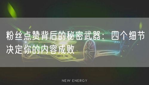 粉丝点赞背后的秘密武器：四个细节决定你的内容成败
