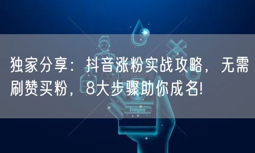 独家分享：抖音涨粉实战攻略，无需刷赞买粉，8大步骤助你成名!