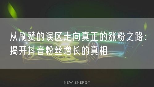 从刷赞的误区走向真正的涨粉之路：揭开抖音粉丝增长的真相