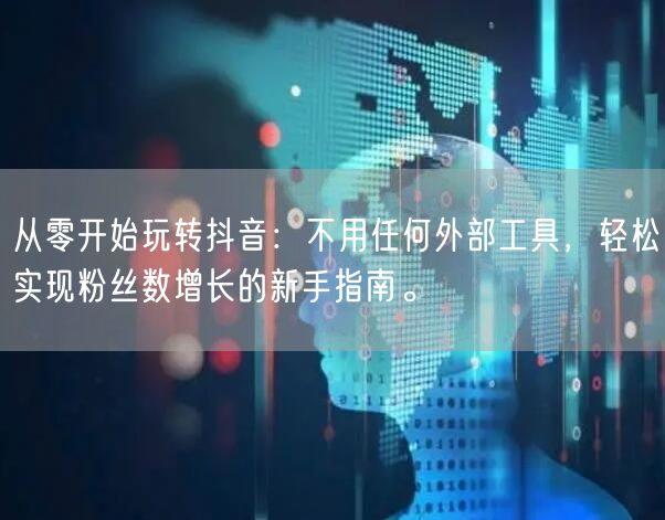 从零开始玩转抖音：不用任何外部工具，轻松实现粉丝数增长的新手指南。