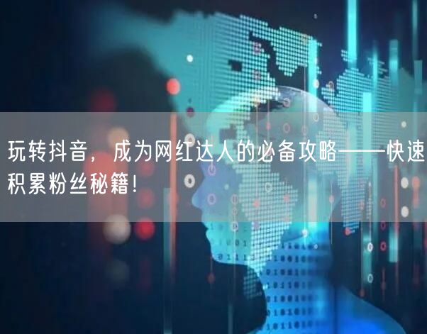 玩转抖音，成为网红达人的必备攻略——快速积累粉丝秘籍！