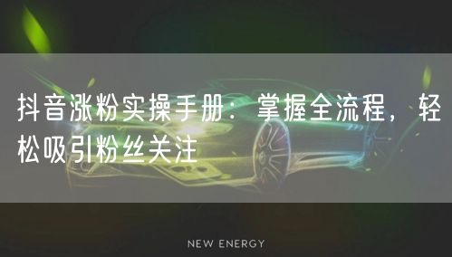 抖音涨粉实操手册：掌握全流程，轻松吸引粉丝关注
