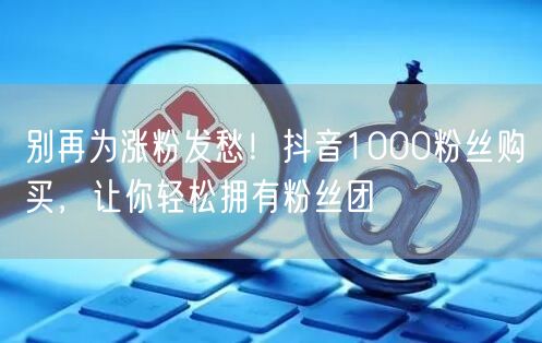 别再为涨粉发愁！抖音1000粉丝购买，让你轻松拥有粉丝团
