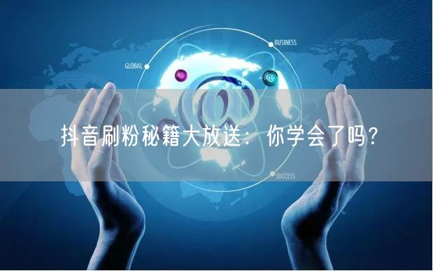 抖音刷粉秘籍大放送：你学会了吗？