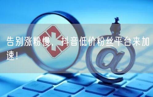 告别涨粉慢，抖音低价粉丝平台来加速！