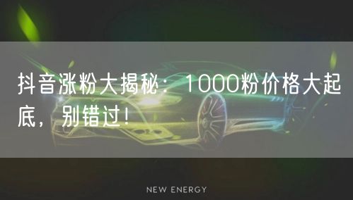 抖音涨粉大揭秘：1000粉价格大起底，别错过！