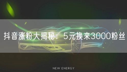 抖音涨粉大揭秘：5元换来3000粉丝